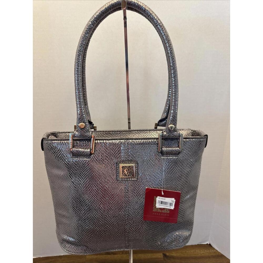 Anne Klein Silver Metallic Shoulder Bag NWT